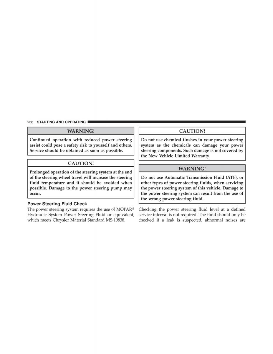 Jeep Commander owners manual XK XH / page 266