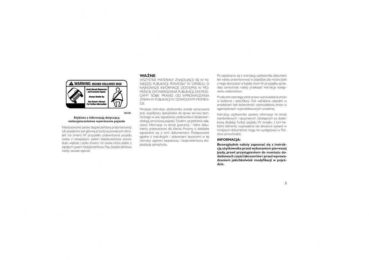 Jeep Compass instrukcja obslugi / page 9