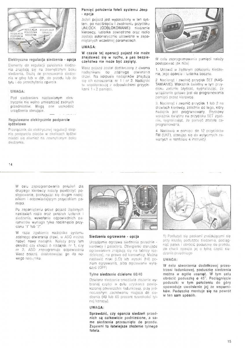 Jeep Grand Cherokee ZJ instrukcja obslugi page 9 pdf