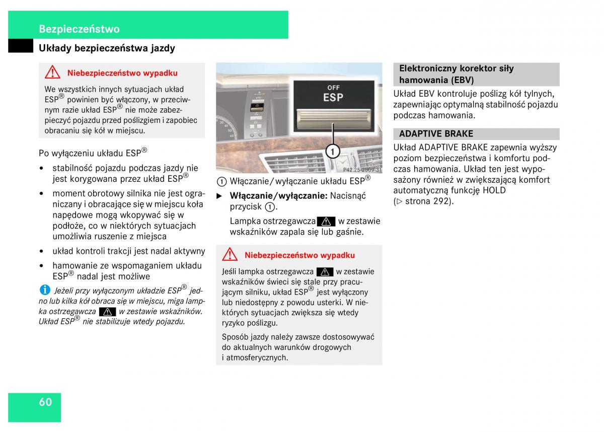 Mercedes Benz S Class W221 instrukcja obslugi / page 62