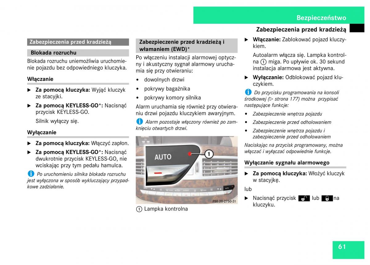 Mercedes Benz S Class W221 instrukcja obslugi / page 63