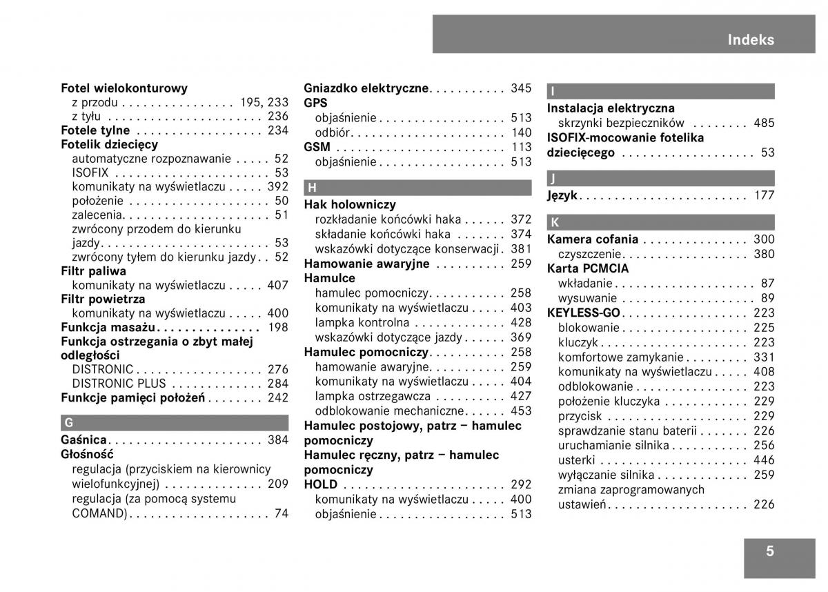 Mercedes Benz S Class W221 instrukcja obslugi / page 7