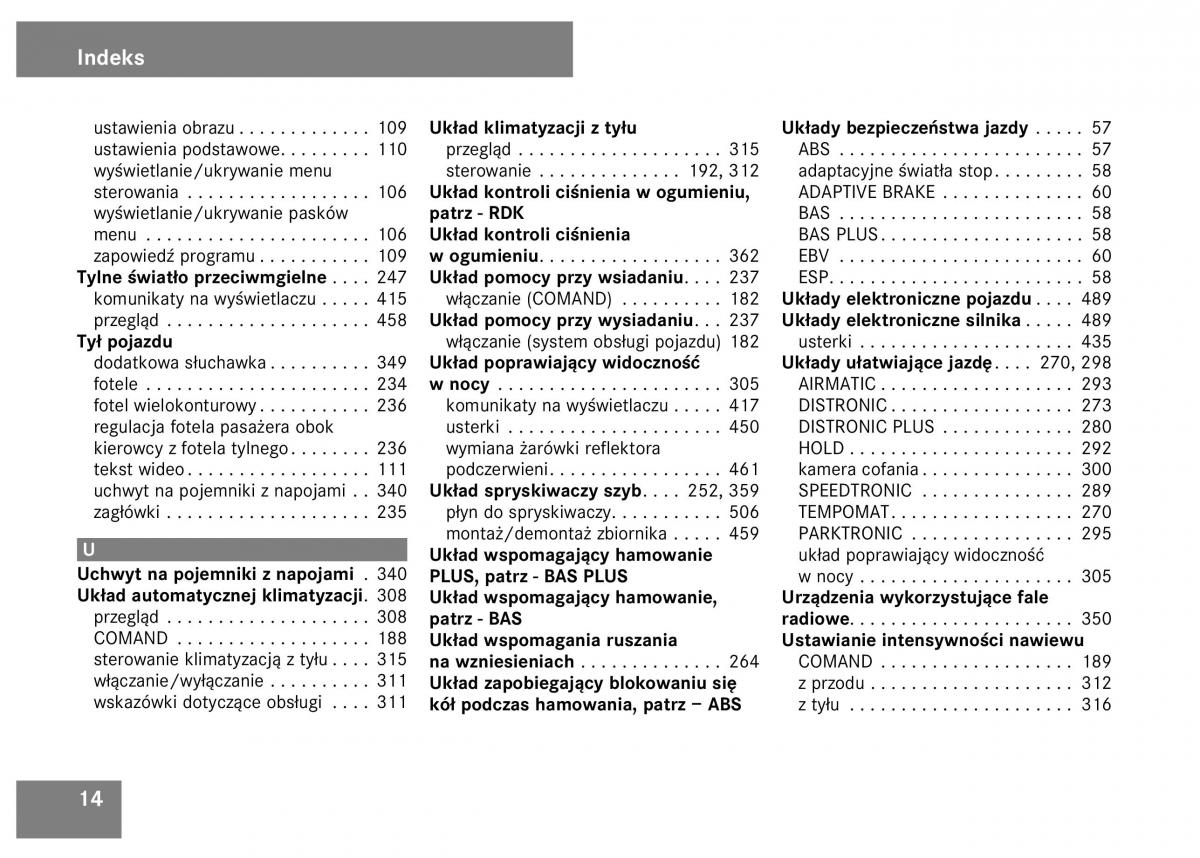 Mercedes Benz S Class W221 instrukcja obslugi / page 16