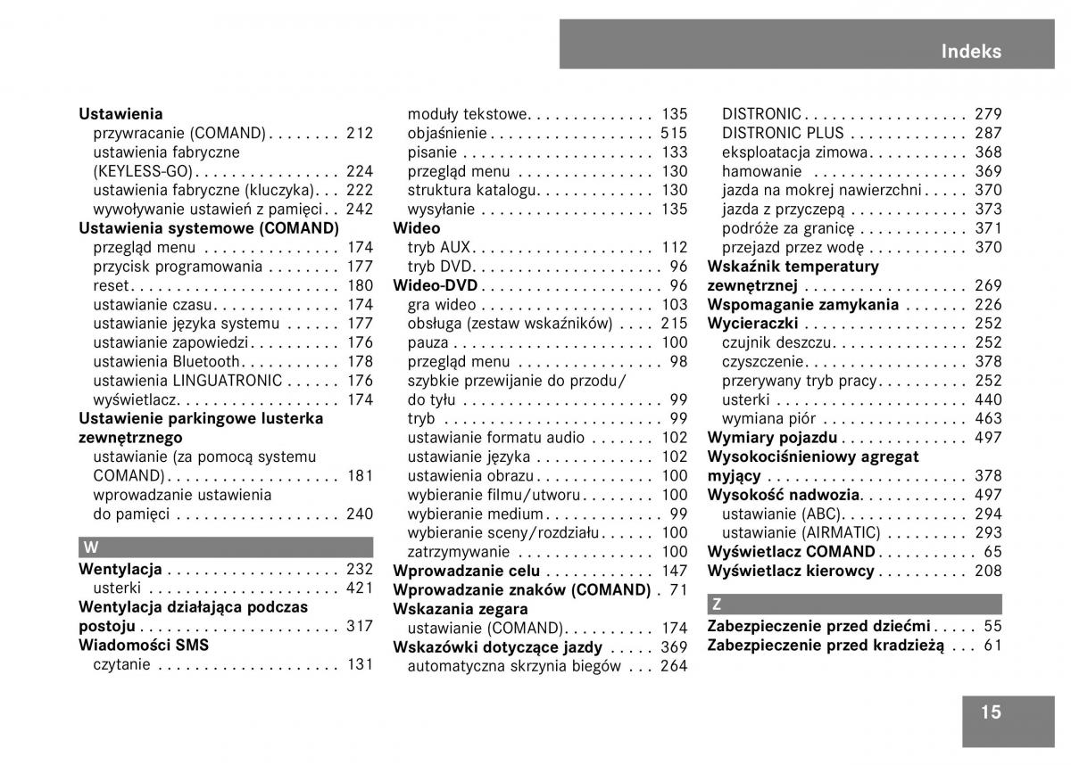 Mercedes Benz S Class W221 instrukcja obslugi / page 17