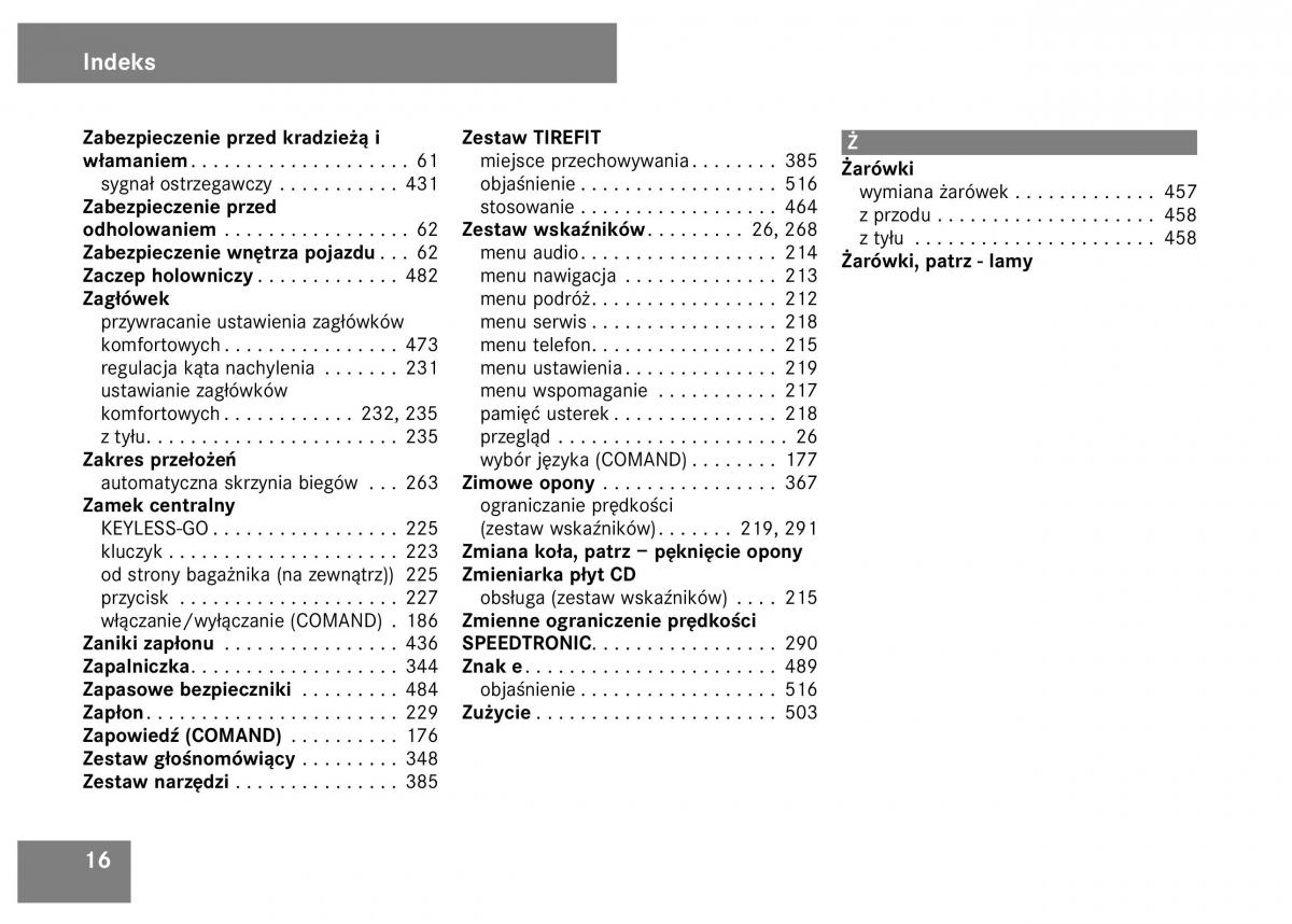 Mercedes Benz S Class W221 instrukcja obslugi / page 18