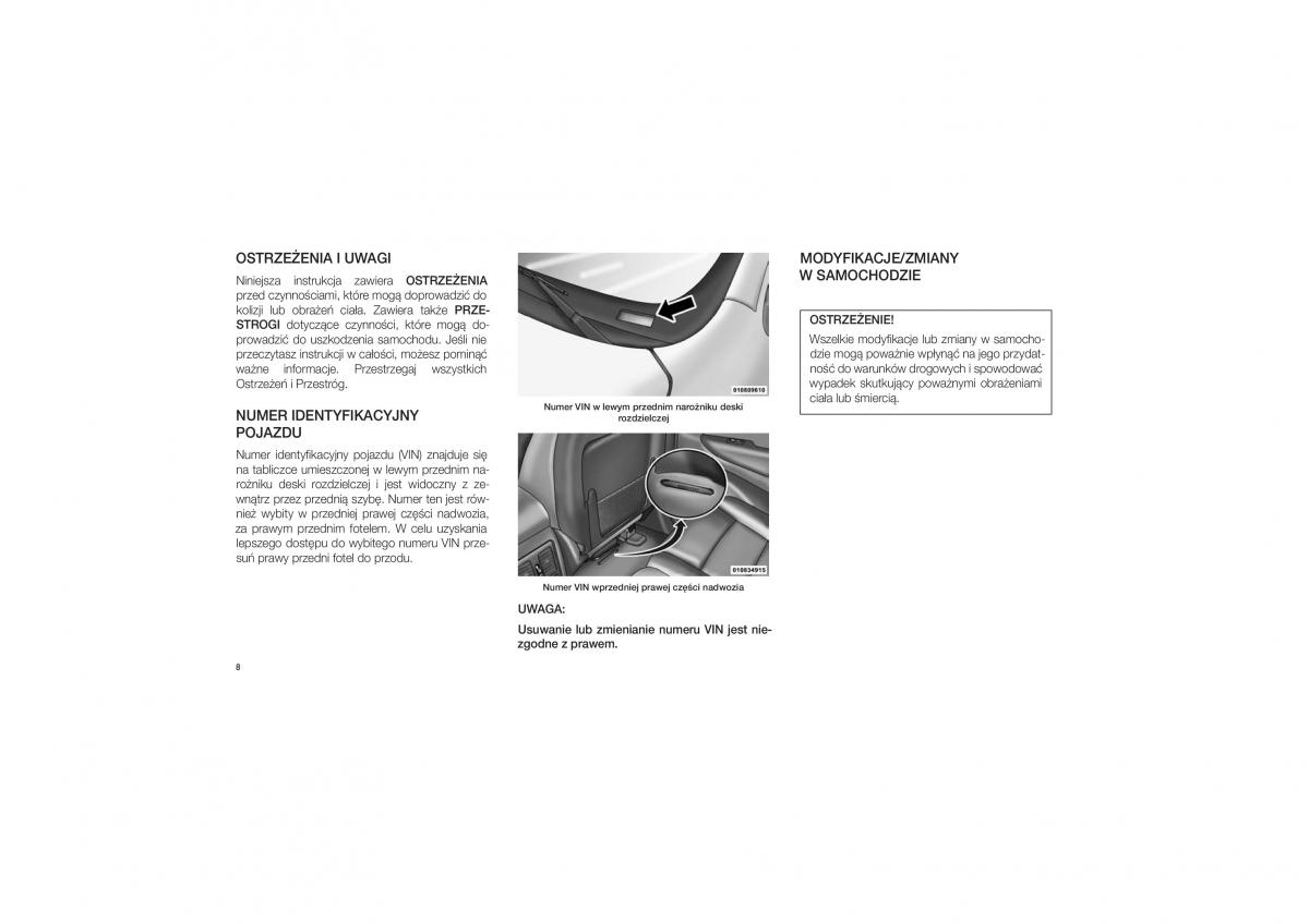 Jeep Grand Cherokee WK2 instrukcja obslugi / page 12