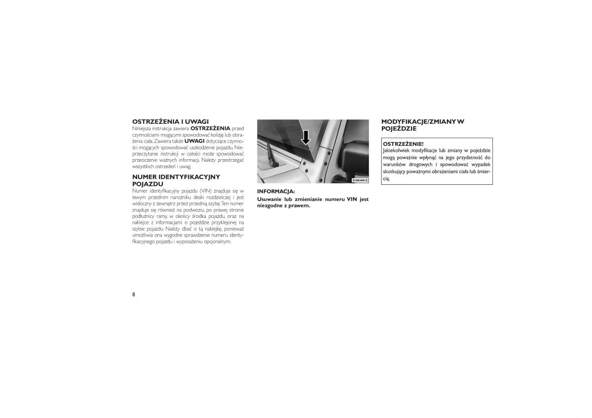 Jeep Wrangler TJ 2013 instrukcja obslugi / page 12