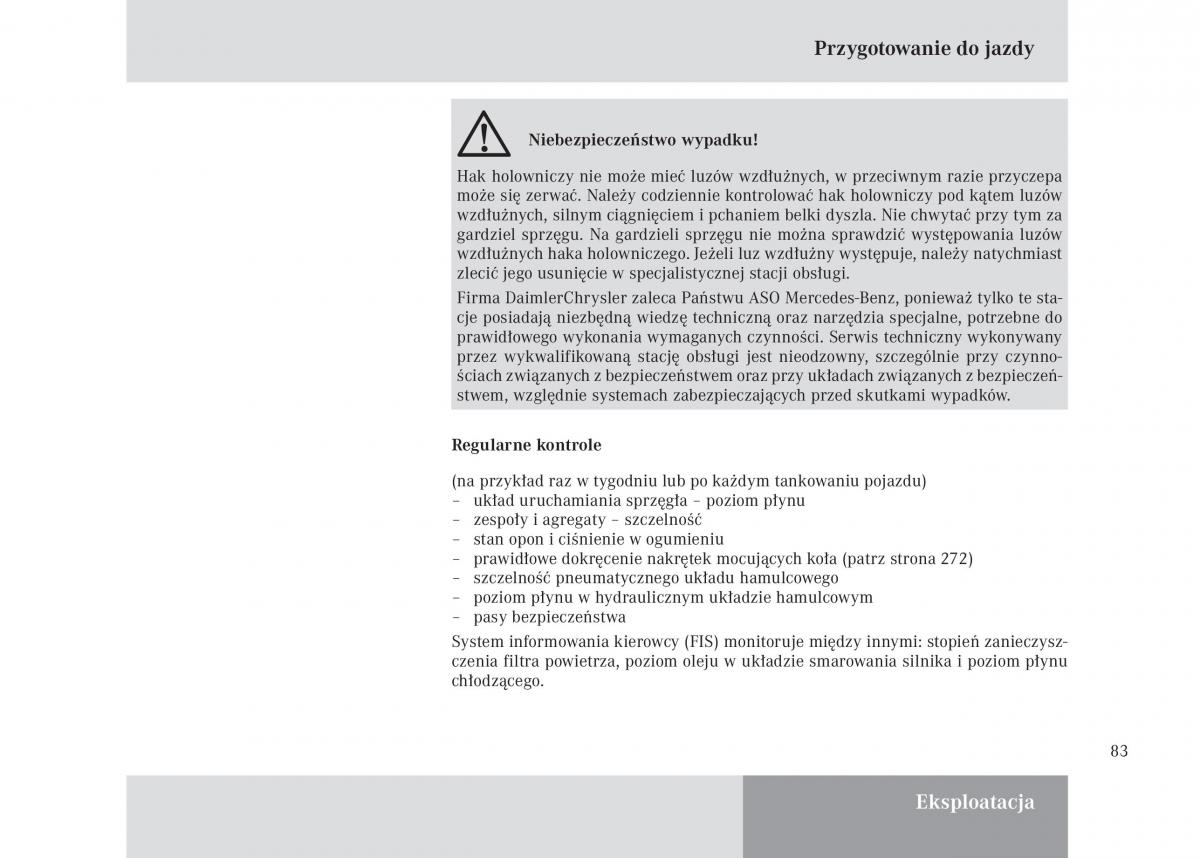 Mercedes Benz Unimog U3000 U4000 U5000 instrukcja obslugi / page 84