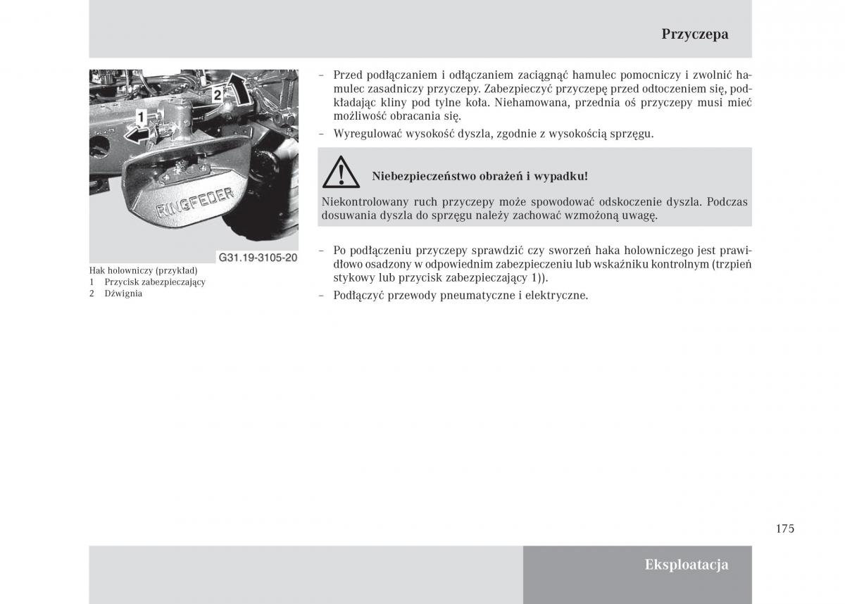 Mercedes Benz Unimog U3000 U4000 U5000 instrukcja obslugi / page 176