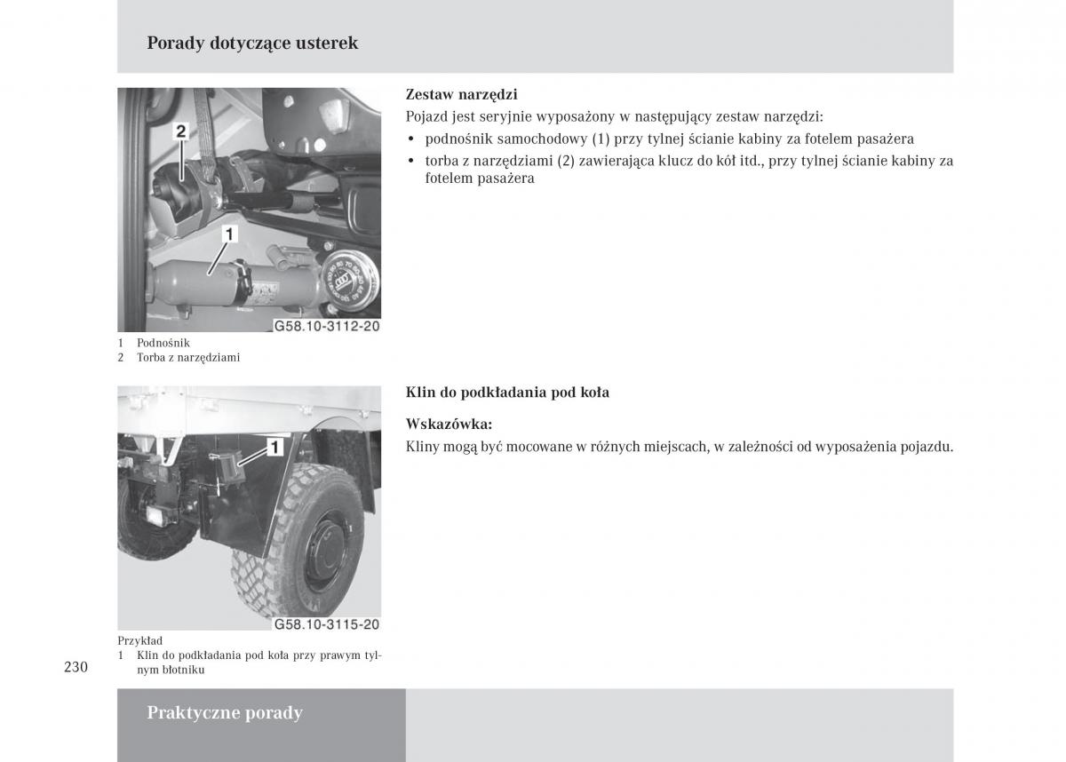 Mercedes Benz Unimog U3000 U4000 U5000 instrukcja obslugi / page 231
