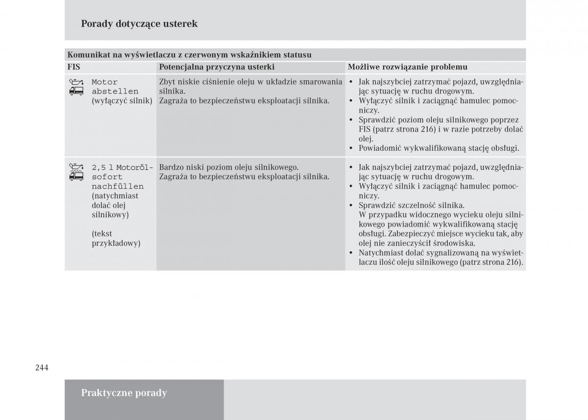 Mercedes Benz Unimog U3000 U4000 U5000 instrukcja obslugi / page 245