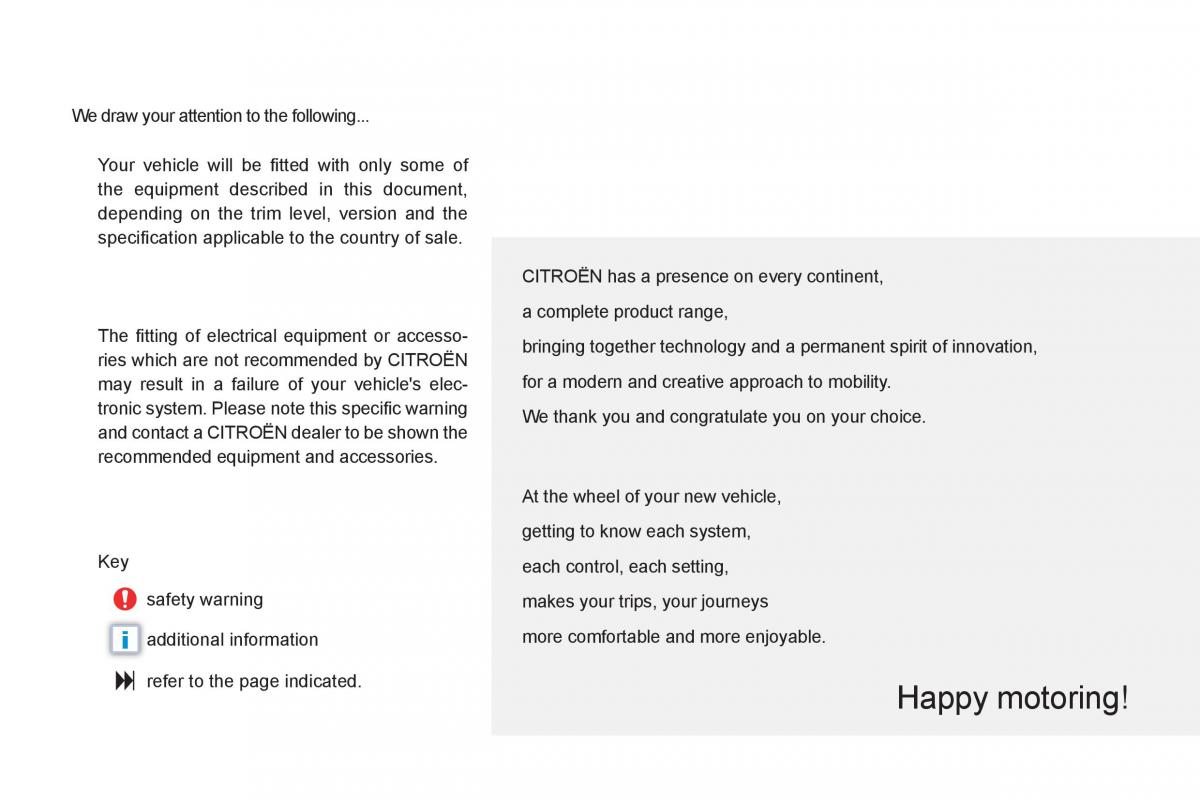 Citroen C6 owners manual / page 3