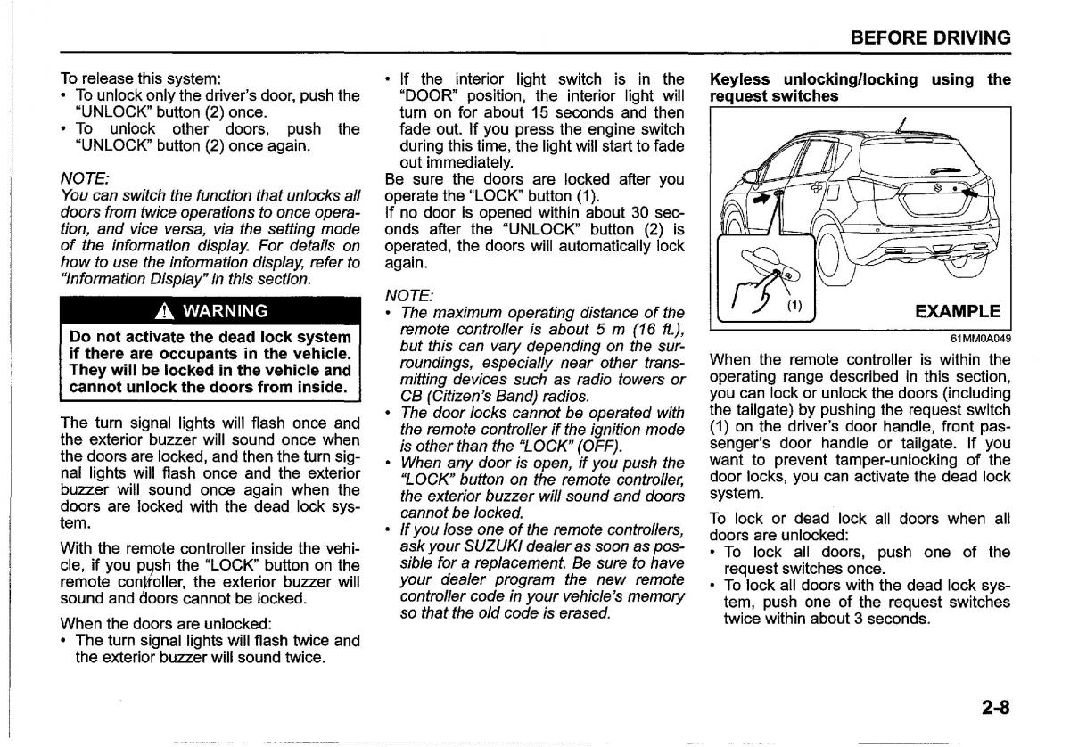 Suzuki SX4 S Cross owners manual / page 31