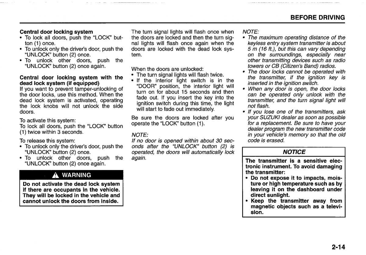 Suzuki Swift IV 4 owners manual / page 33