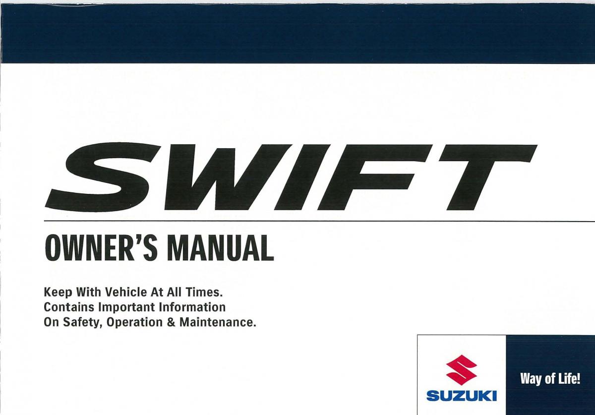 Suzuki Swift IV 4 owners manual / page 1