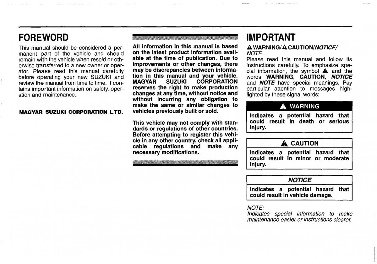 manual  Suzuki Swift IV 4 owners manual / page 3