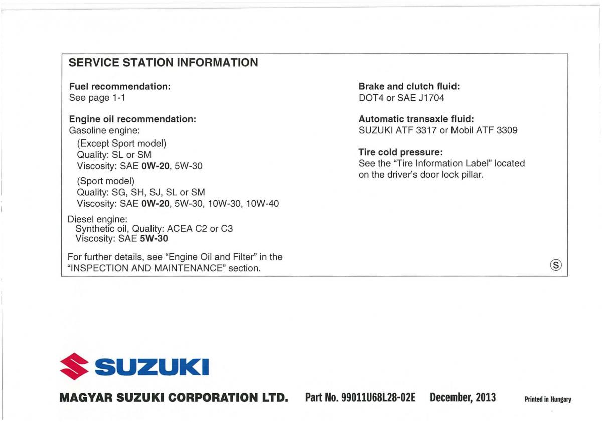manual  Suzuki Swift IV 4 owners manual / page 358