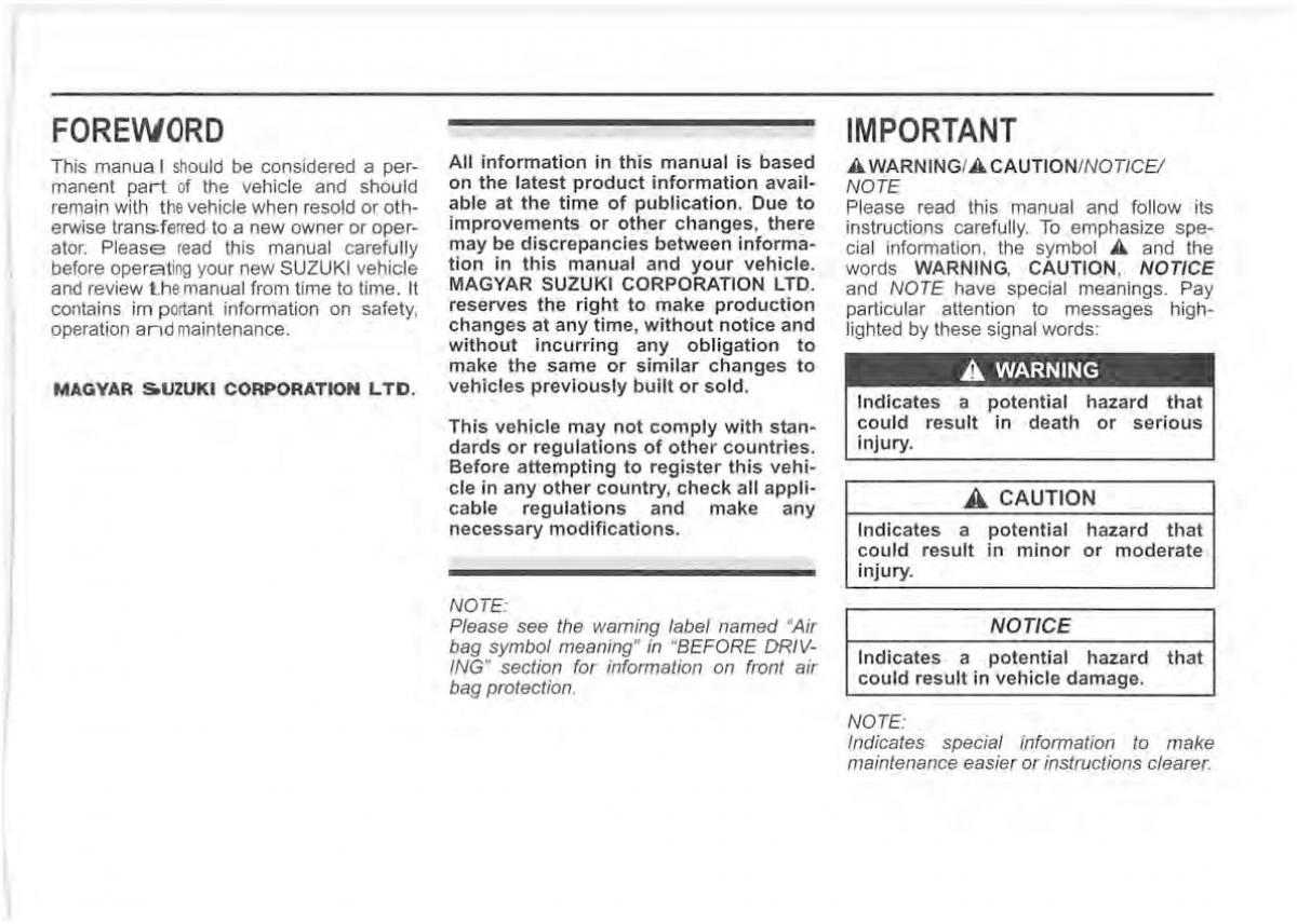 Suzuki Vitara II 2 owners manual / page 3