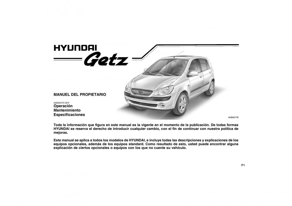 Hyundai Getz manual del propietario / page 1