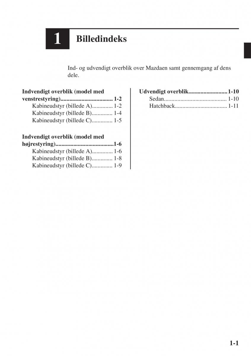 Mazda 2 Demio Bilens instruktionsbog / page 10