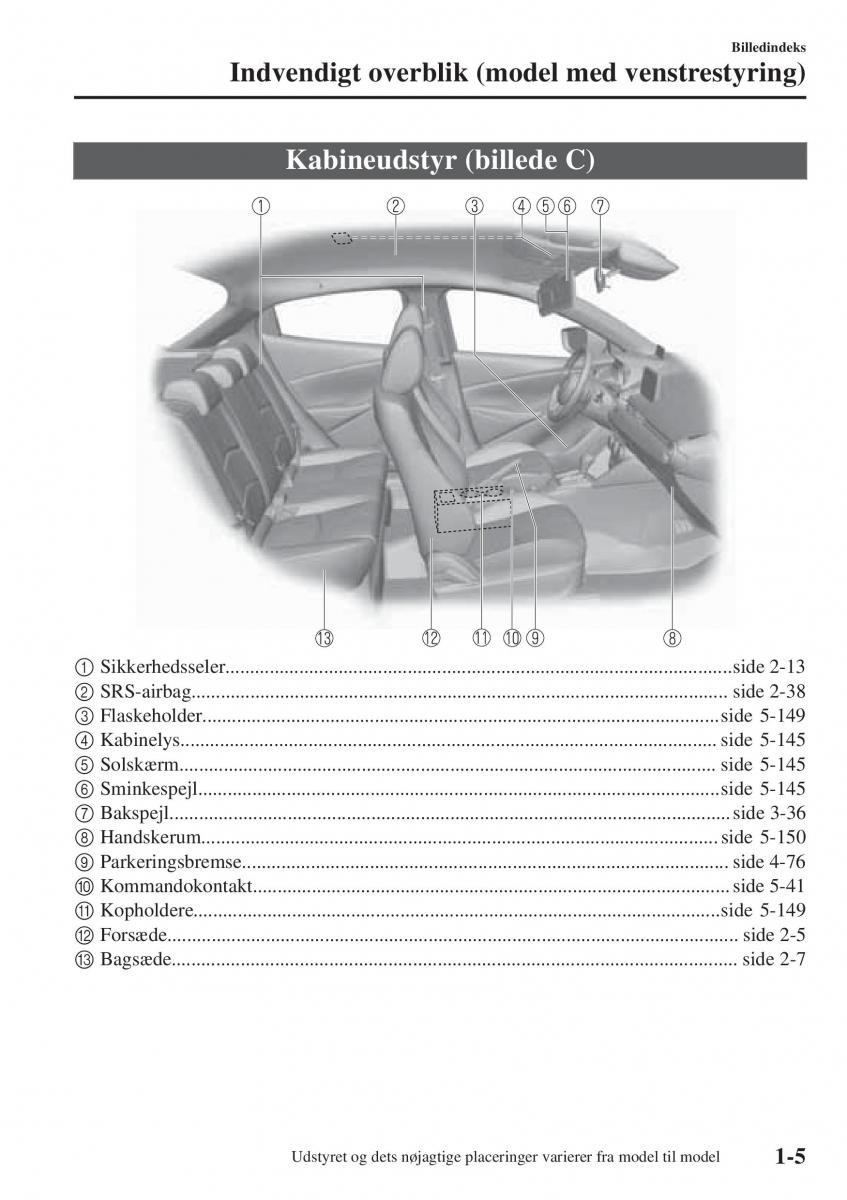 Mazda 2 Demio Bilens instruktionsbog / page 14