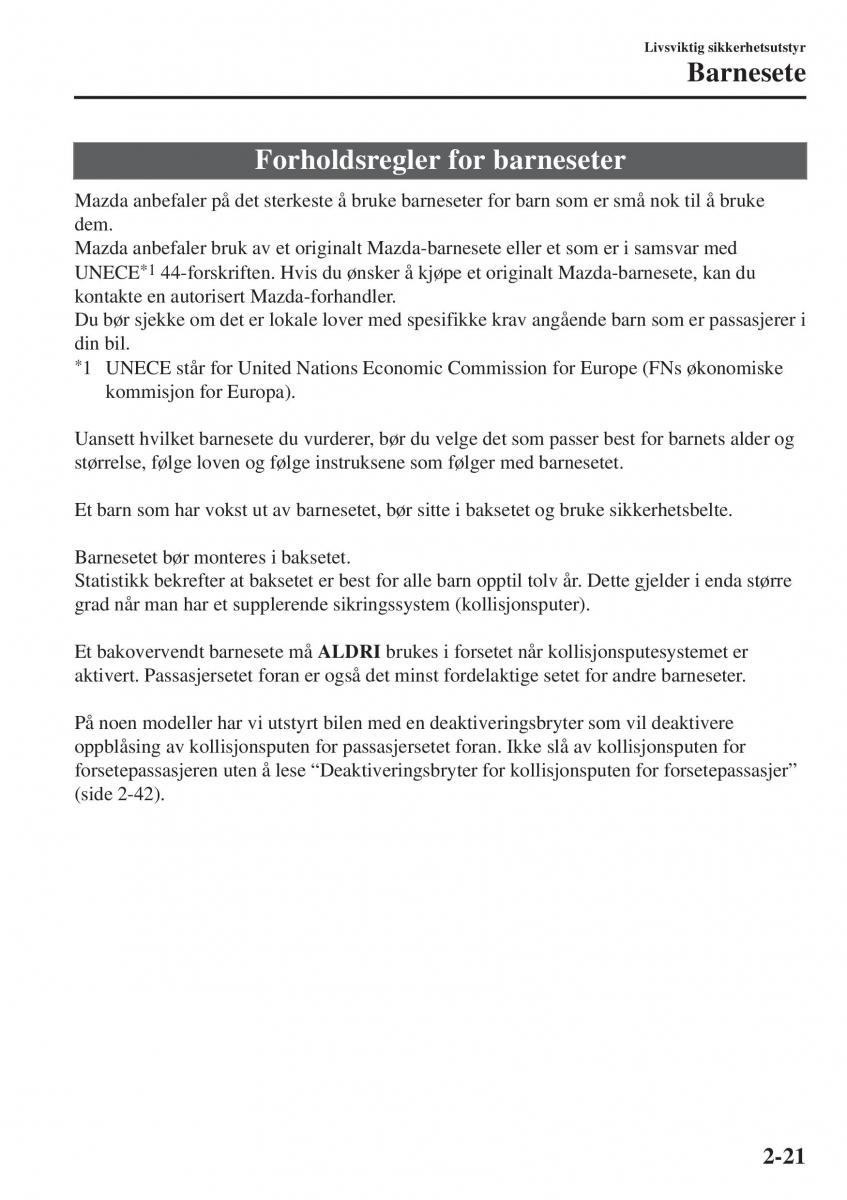 Mazda 2 Demio bruksanvisningen / page 42
