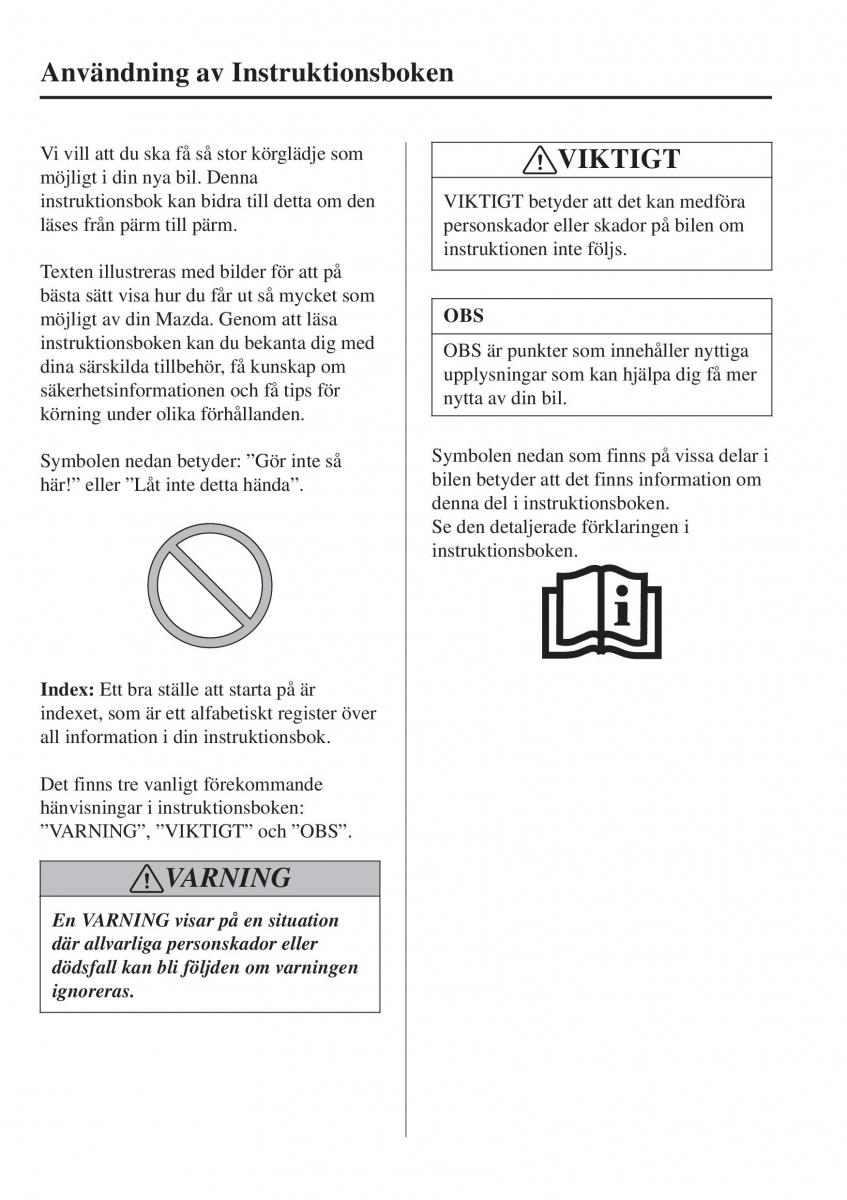 Mazda 2 Demio instruktionsbok / page 7