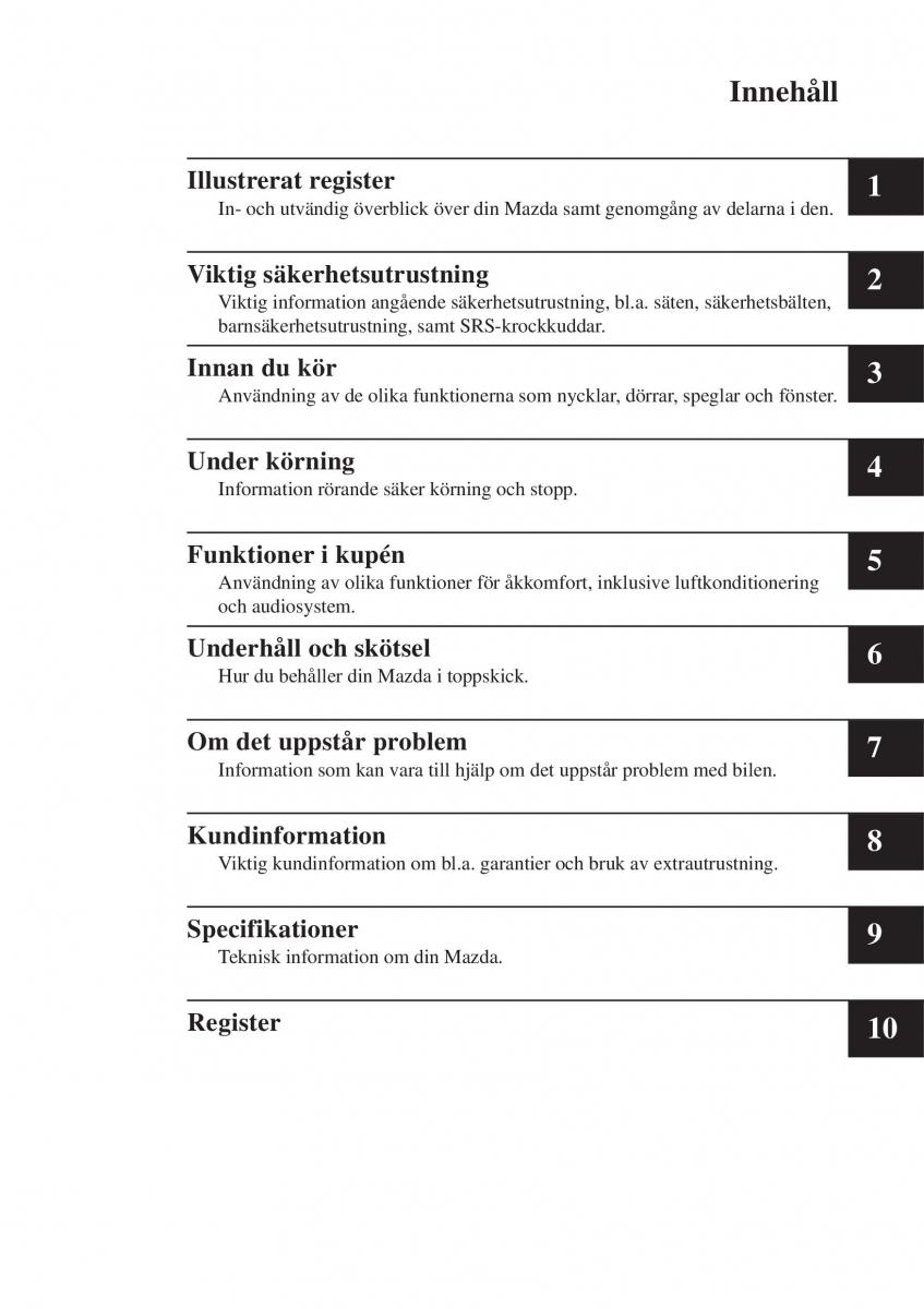 Mazda 2 Demio instruktionsbok / page 8