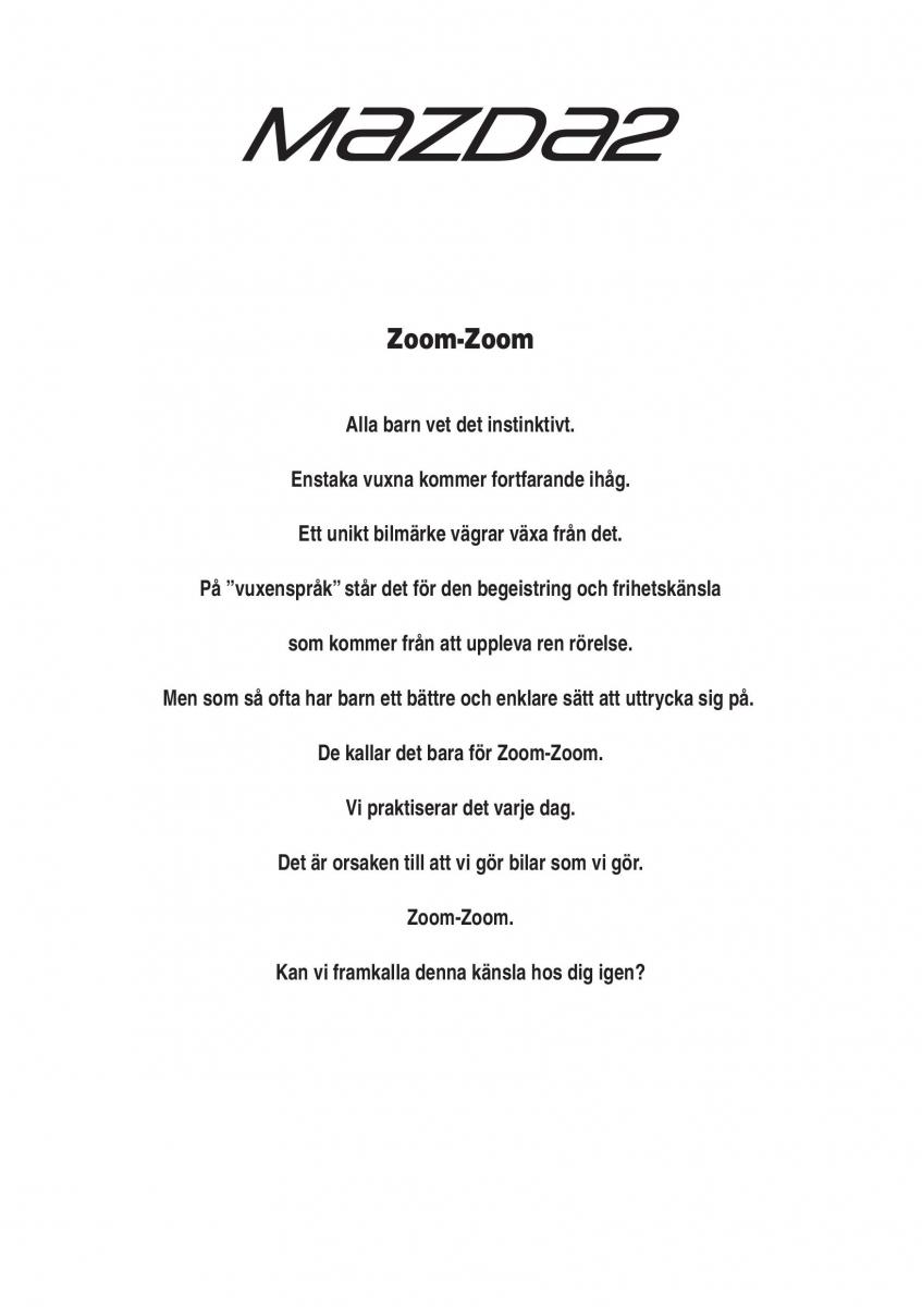 Mazda 2 Demio instruktionsbok / page 2