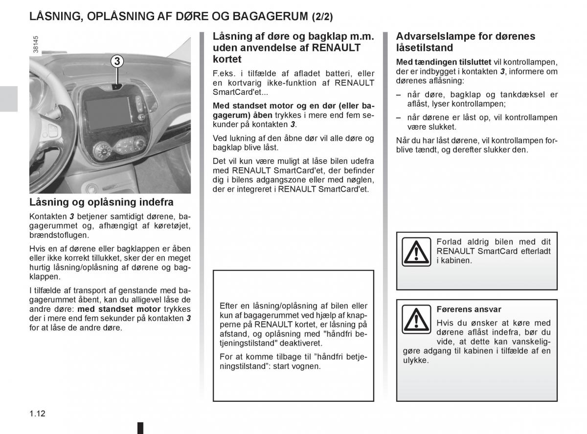 Renault Captur Bilens instruktionsbog / page 18