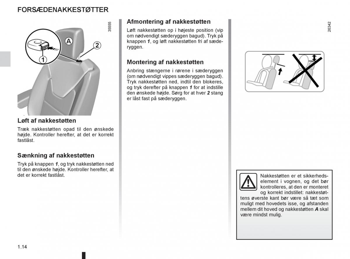 Renault Captur Bilens instruktionsbog / page 20