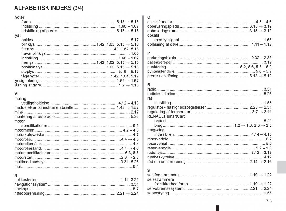 Renault Captur Bilens instruktionsbog / page 229