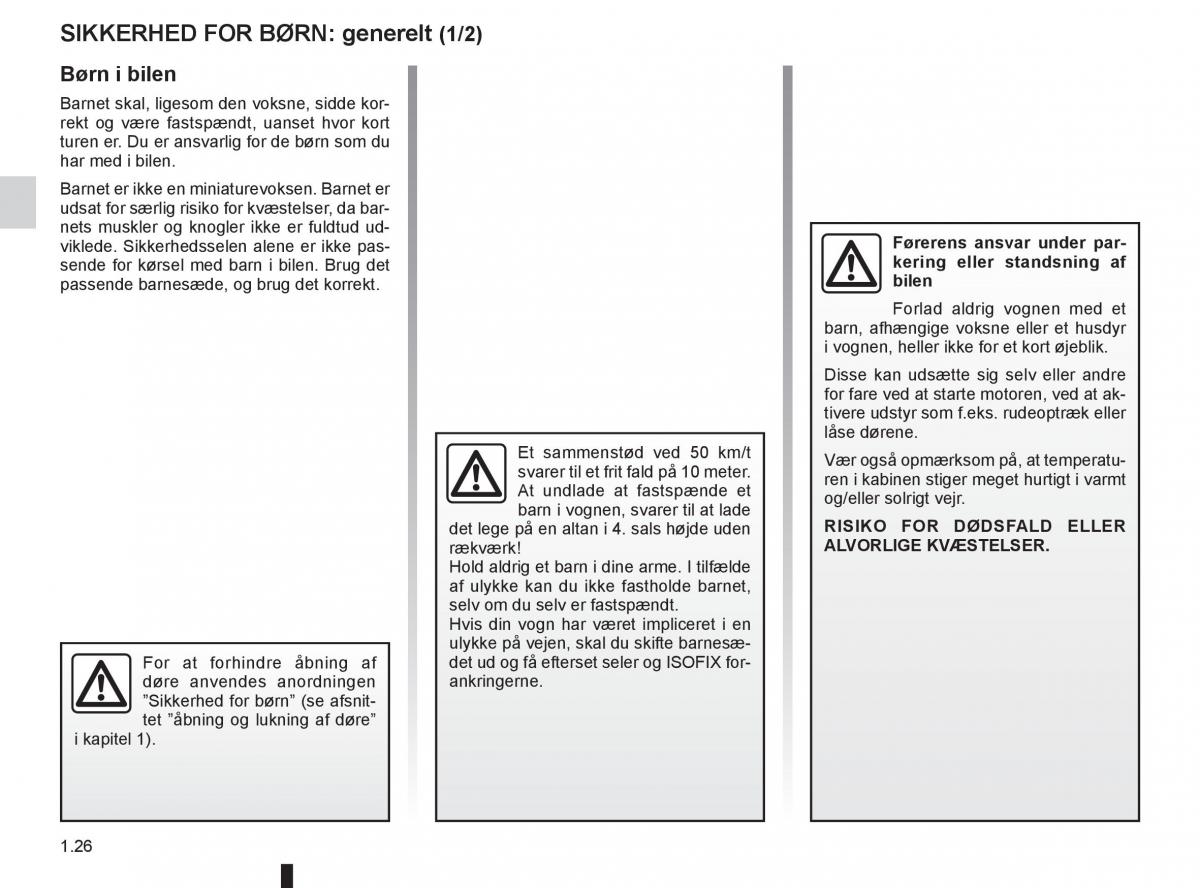 Renault Captur Bilens instruktionsbog / page 32