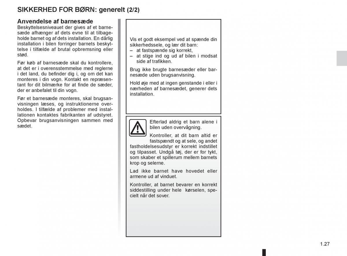 Renault Captur Bilens instruktionsbog / page 33