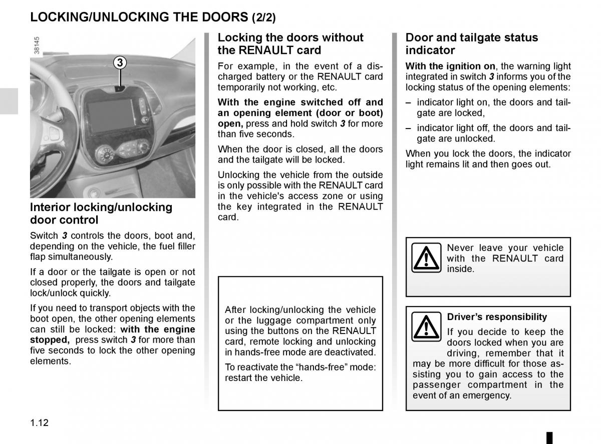 Renault Captur owners manual / page 18