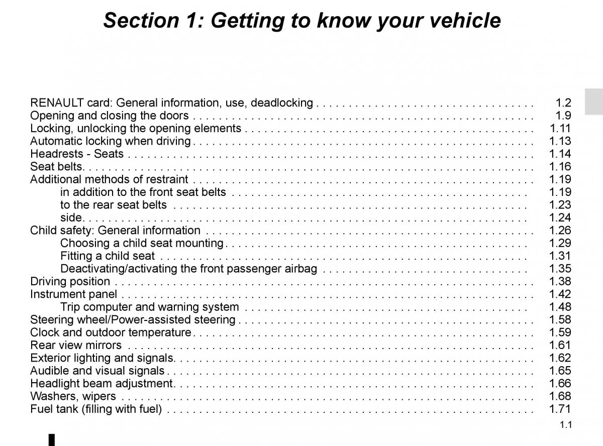 Renault Captur owners manual / page 7