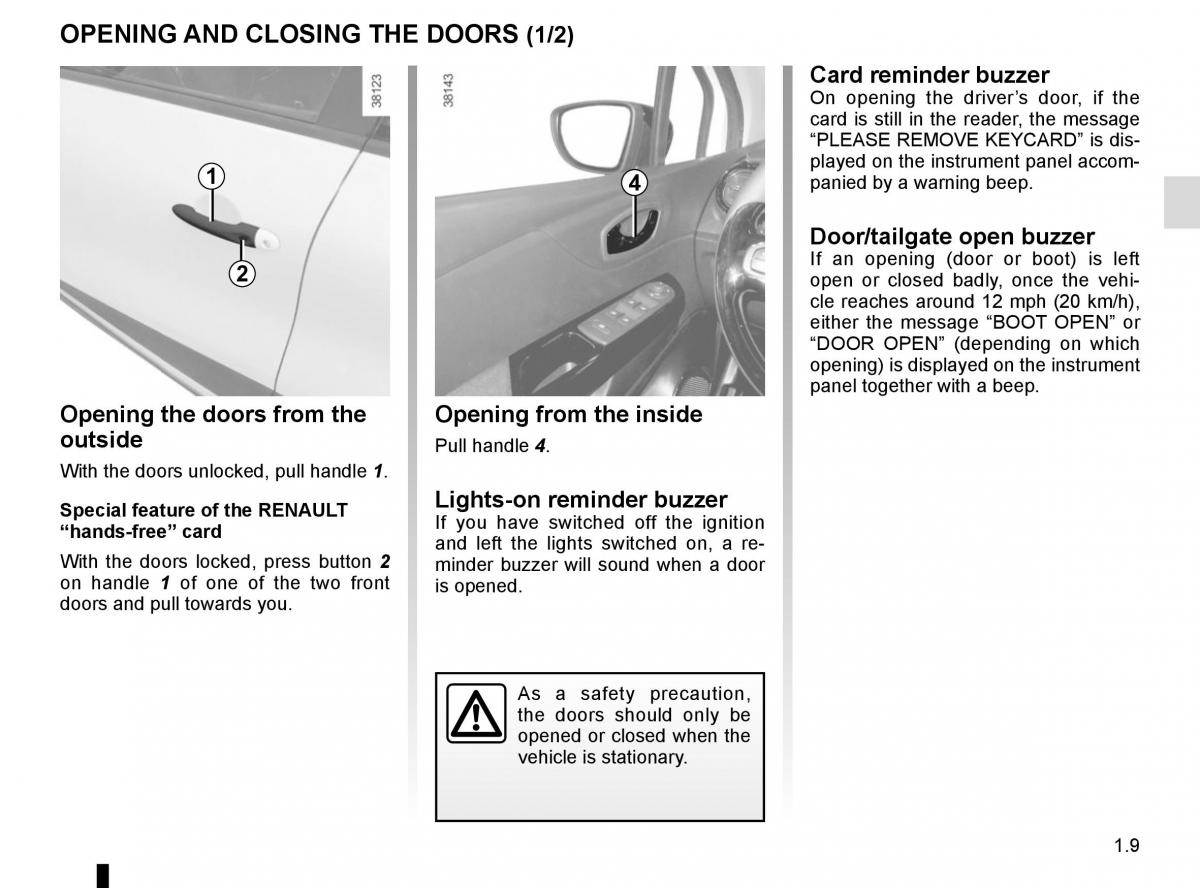 Renault Captur owners manual / page 15