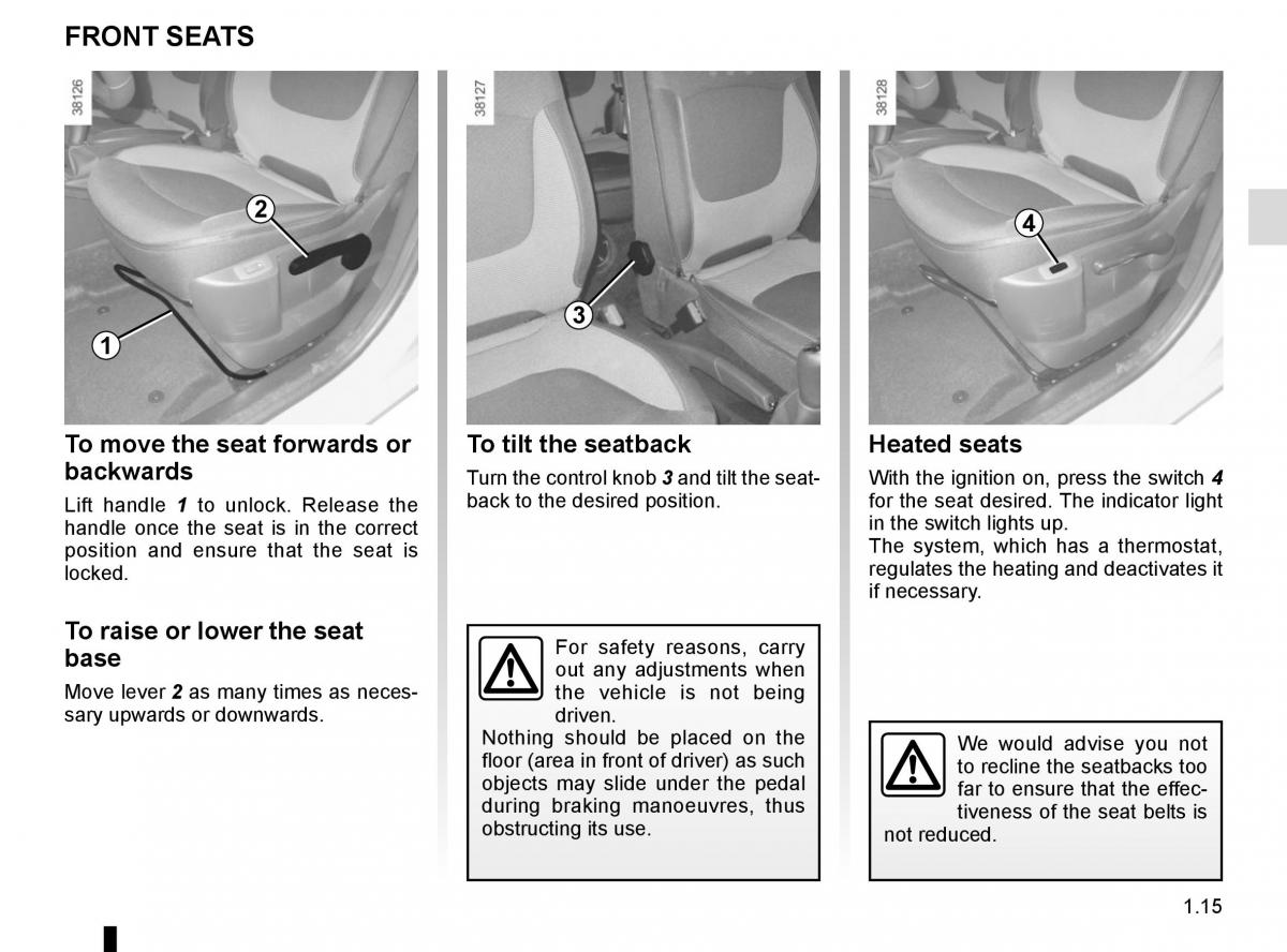 Renault Captur owners manual / page 21