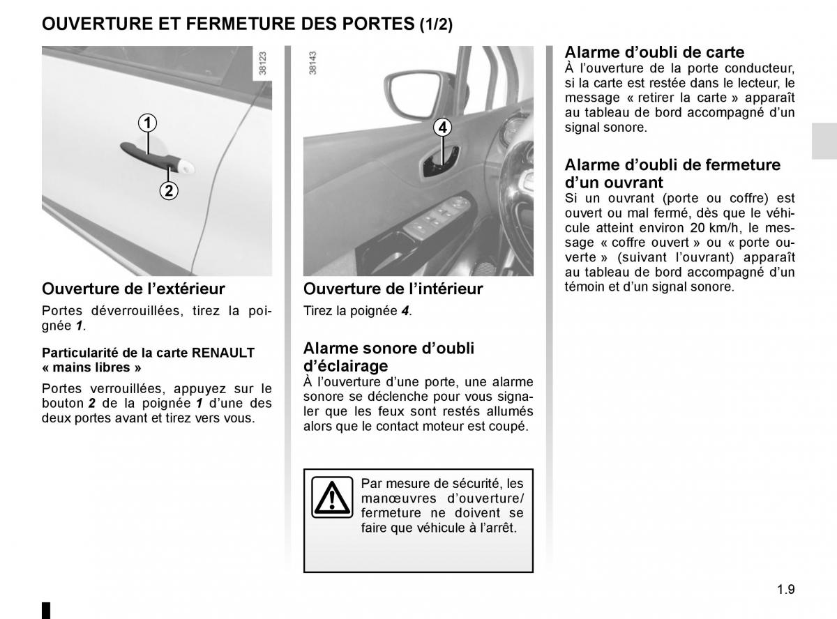 Renault Captur manuel du proprietaire / page 15