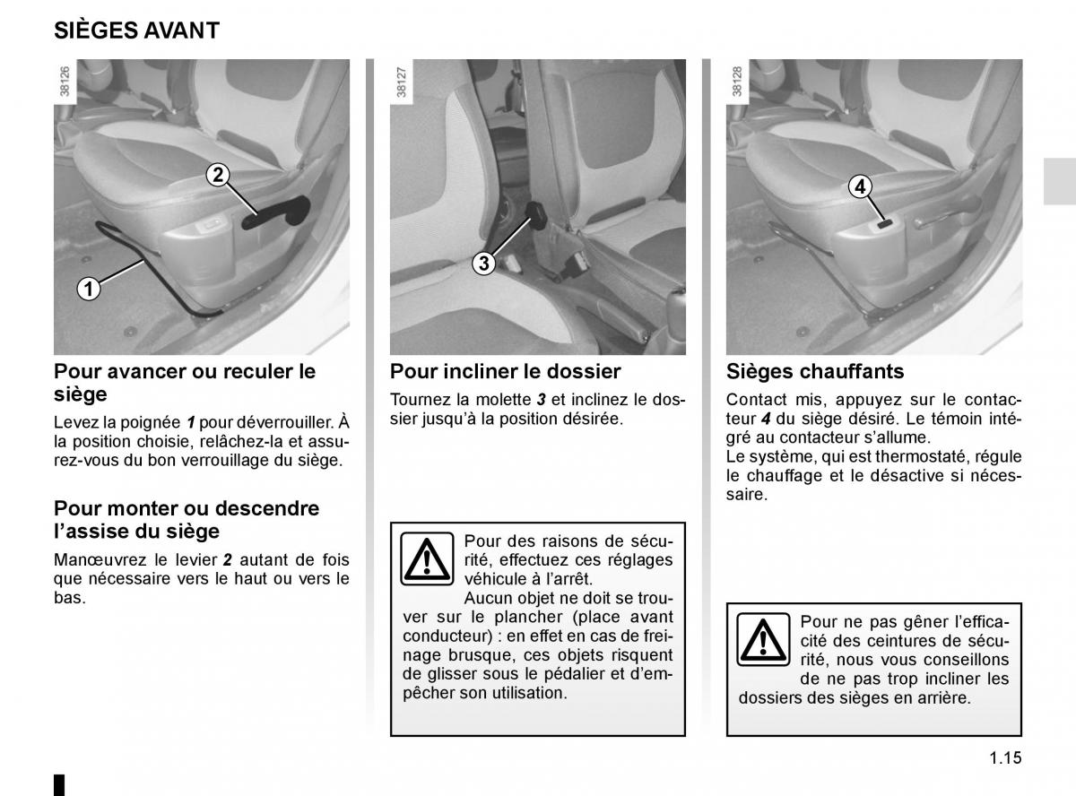 Renault Captur manuel du proprietaire / page 21