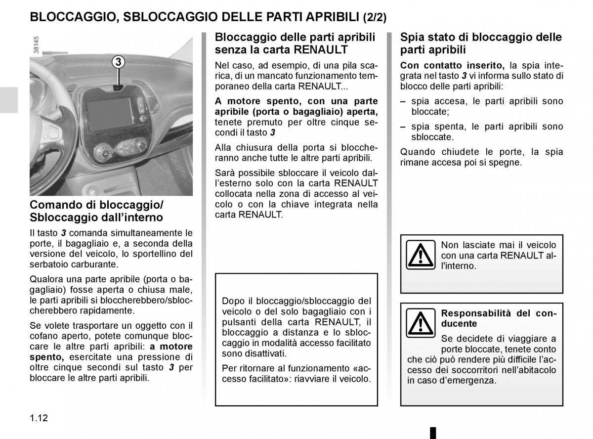 Renault Captur manuale del proprietario / page 18
