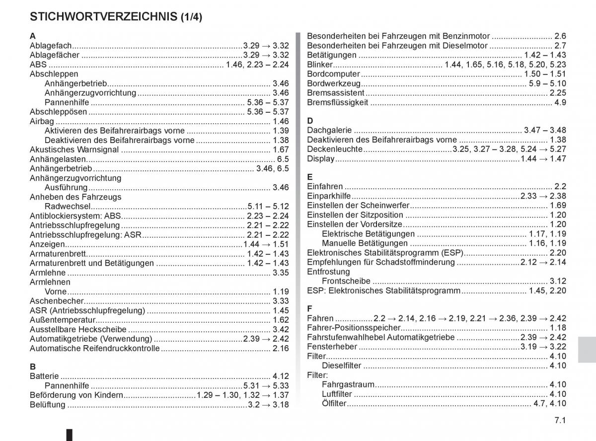 Renault Espace IV 4 Handbuch / page 251