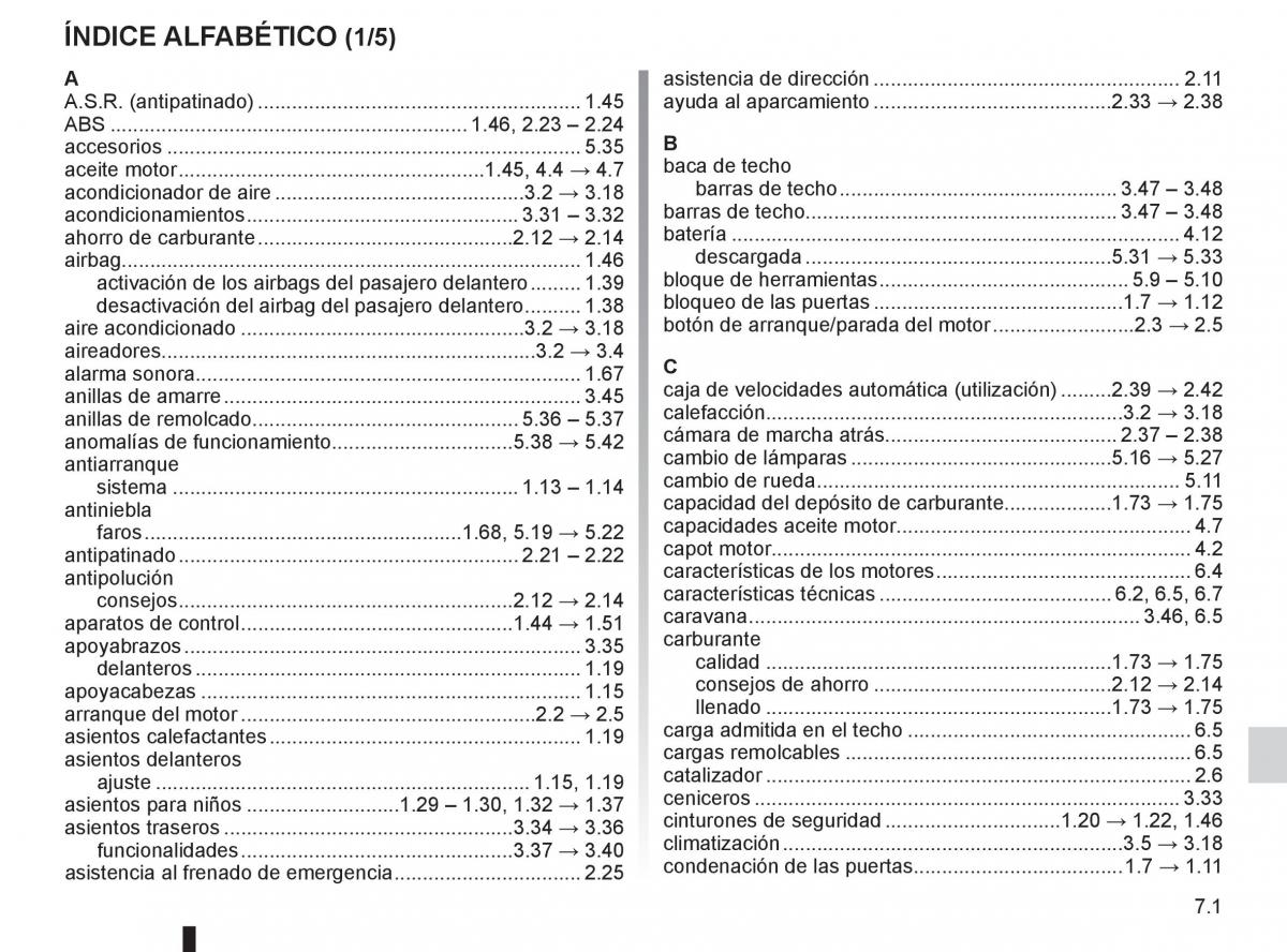 Renault Espace IV 4 manual del propietario / page 251