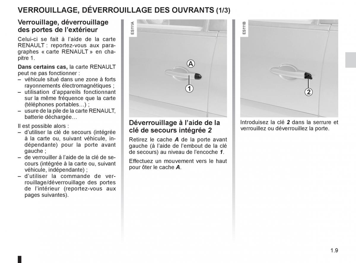 Renault Espace IV 4 manuel du proprietaire / page 15