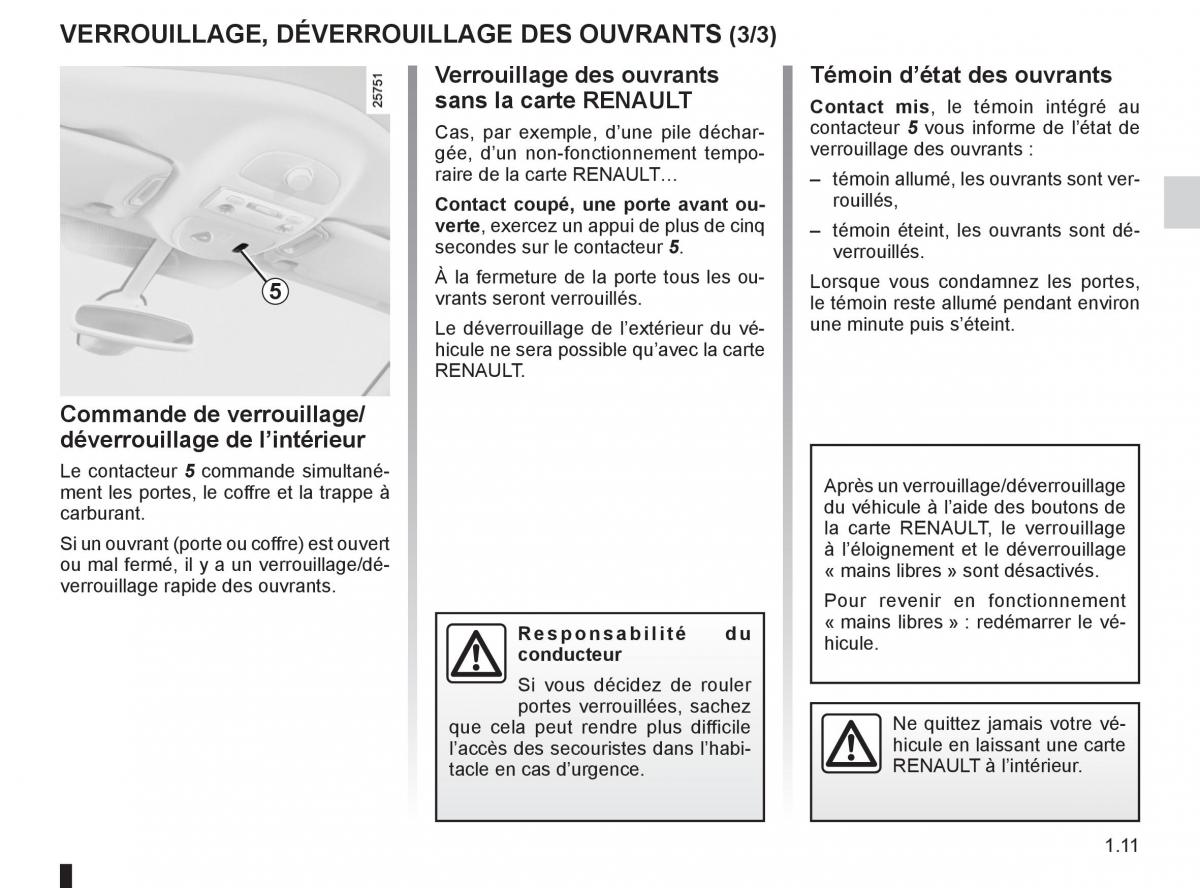 Renault Espace IV 4 manuel du proprietaire / page 17