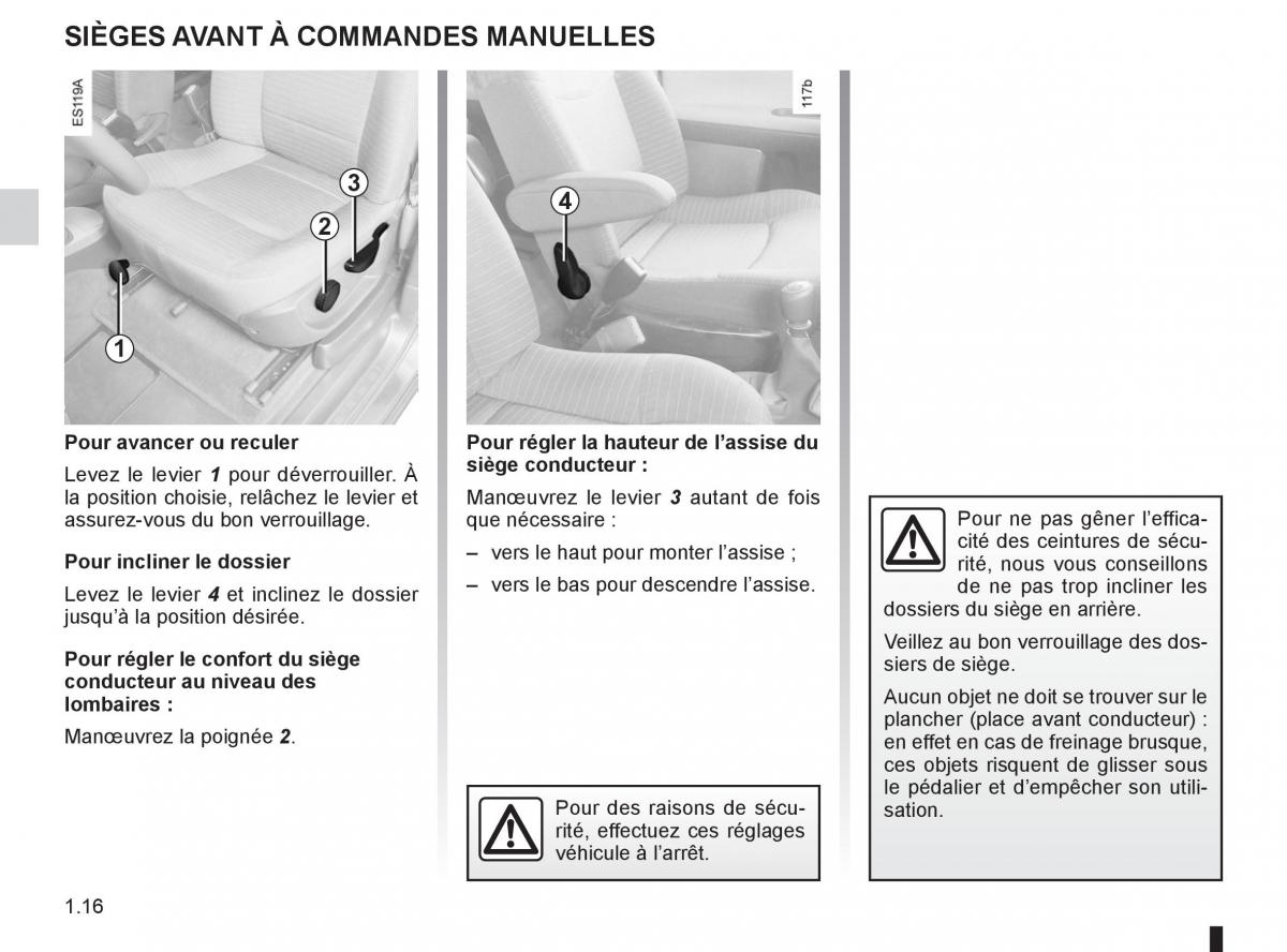 Renault Espace IV 4 manuel du proprietaire / page 22