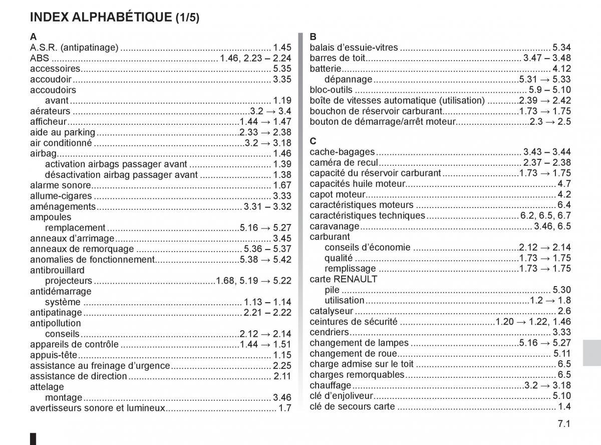 Renault Espace IV 4 manuel du proprietaire / page 251