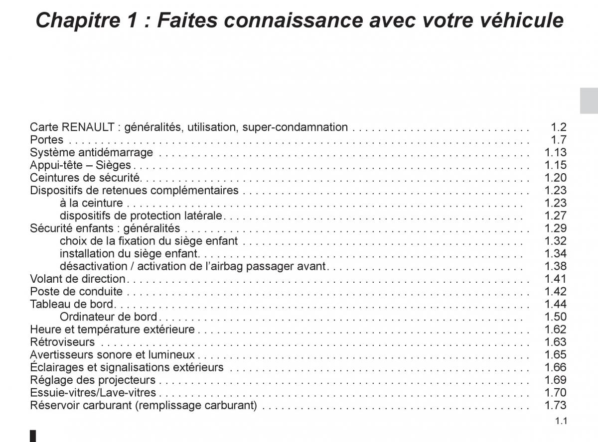 Renault Espace IV 4 manuel du proprietaire / page 7