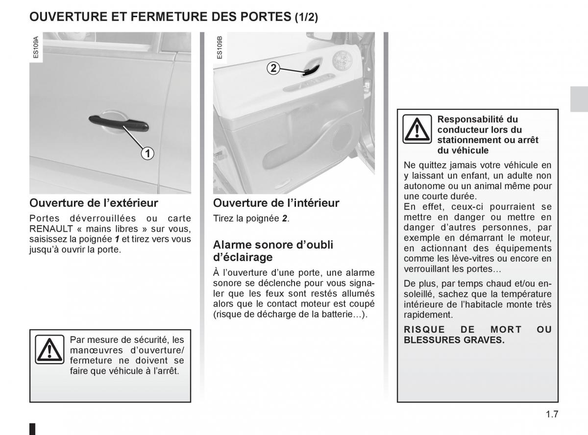 Renault Espace IV 4 manuel du proprietaire / page 13