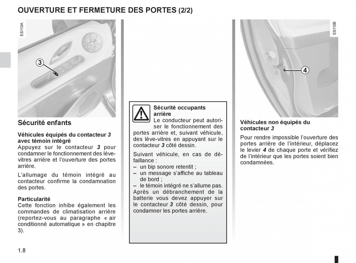 Renault Espace IV 4 manuel du proprietaire / page 14